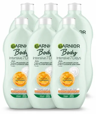 Productafbeelding van 6 x Garnier Intensive 7 Dagen Bodylotion met mango-extract en probiotica, 400 ml - Voordeelverpakking - 6 stuks
