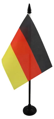 Obrázek produktu pro AZ FLAG – Stolní vlajka Německa, rozměry 15x10 cm, materiál: polyester 100D, plastový podstavec