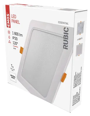 LED-Einbauleuchte RUBIC, quadratisch, weiß, 18W, neutralweiß