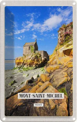 Produktbild von vianmo Blechschild 30x20 cm Moint-Saint-Michel Reiseziel Tourismus Bildmotiv Reisemotiv Abenteuer Reisen Urlaub