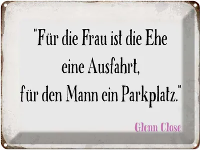 Produktbild von vianmo Blechschild 30x40 cm für Frau Mann ist die Ehe Spruch Zitat