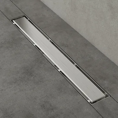 Produktbild von Mai & Mai Duschrinne 60cm Bodenablauf aus Edelstahl | Komplettset Ablaufrinne für Badezimmer | Befliesbar Wasserabfluss 35L/min | Haarsieb Chrom KE110