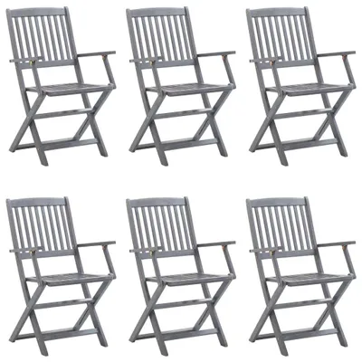 Produktbild von "Winteraktion" Klappbare Gartenstühle 6 Stk. mit Sitzkissen Massivholz Akazie - Gartenstühle CC2470