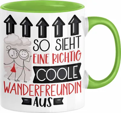 Produktbild von Wanderfreundin Geschenk Tasse Lustig Geschenkidee für Wanderfreundin Geburtstag So Sieht Eine Richtig Coole Wanderfreundin Aus Frauen Spruch (Grün)