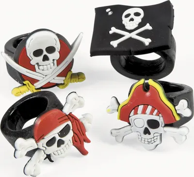 Produktbild von Piraten Ring 12 Stück in 4 Motiven