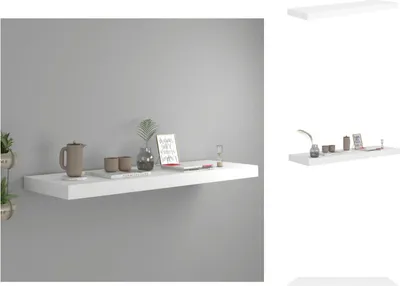 Obrázek produktu pro vidaXL Plovoucí police bílá 80x23,5x3,8 cm MDF - Nástěnné police