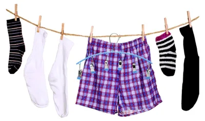 Produktbild von Platzsparender Kleiderbügel für Socken und Unterwäsche aus Edelstahl und Kunststoff, windfest und bogenförmig