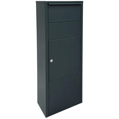 Produktbild von MEFA Paketbriefkasten Hazel 477 grau, Briefkasten groß, 1043x385x230 mm 477550M