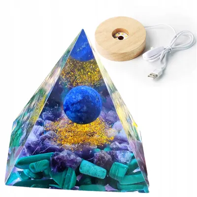 Immagine prodotto di Piramide ORGONITE + lampade a LED LAMPADA 5cm AMULETO DI CRISTALLO 5cm HX21