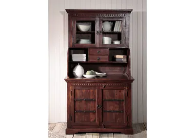 Produktbild von MASSIVMOEBEL24 Buffet Akazie 106x60x196 nougat lackiert OXFORD #510
