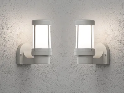 Produktbild von 2er SET Außenwandleuchten aus Aluminium Grau, Terrassenbeleuchtung für Hauswand