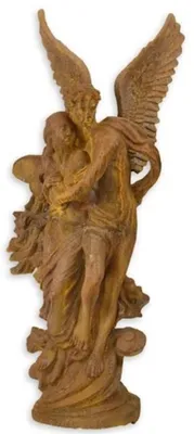 Zdjęcie produktu dla Casa Padrino Secesyjna dekoracja ogrodowa figura anioła w kolorze rdzy h. 122 cm - Rzeźba do dekoracji ogrodu i patio - Żeliwna figura anioła - Akcesoria do dekoracji w stylu barokowym i secesyjnym