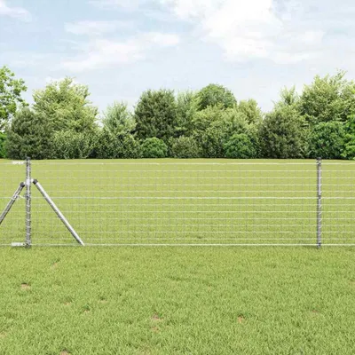 Produktbild von "SALE 2026"Zaunpfosten 12er set - modernes Design - fü Garten - Silber 60cm Pulverbeschichteter Stahl DE869700 - Zaunzubehör