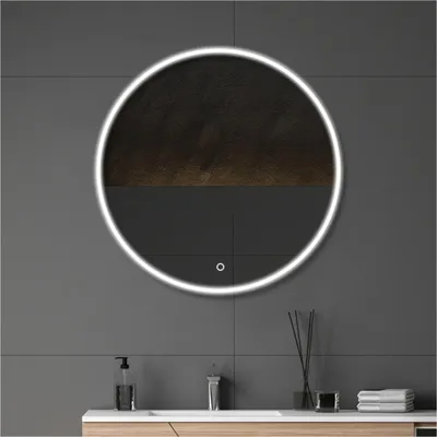 Produktbild von Runder LED-Spiegel D60/70/80cm mit hinterleuchtetem Rahmen ORAYA