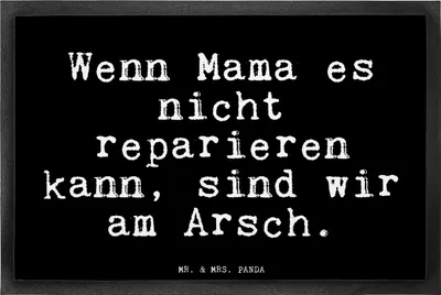 Produktbild von Mr. & Mrs. Panda fußmatte Wenn Mama es nicht... 40 x 60 cm - Schwarz - Geschenk, Muttertag, Glizer Spruch Sprüche Weisheiten Zitate Lustig Weisheit Worte, Sauberlaufmatte