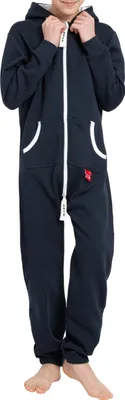 Produktbild von Basisstoff Yuppie Kinder Jumpsuit Jungen Mädchen Overall Navy Gr. 134-140