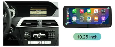 Obrázok produktu pre Multimediálny prehrávač do auta, integrácia so smartfónom, vstavaný mikrofón, kompatibilný s modelmi Mercedes-Benz C-Trieda W204 S204 (2011-2012), 10,25-palcový displej NTG4.5, verzia pre vozidlá s volantom na ľavej strane