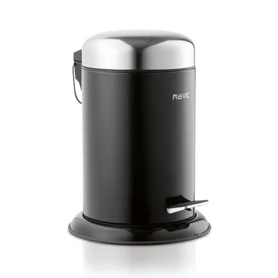 Immagine prodotto di MÖVE Push, 3 L, Rotondo, Acciaio inox, Nero, Argento, Pedale, 220 mm