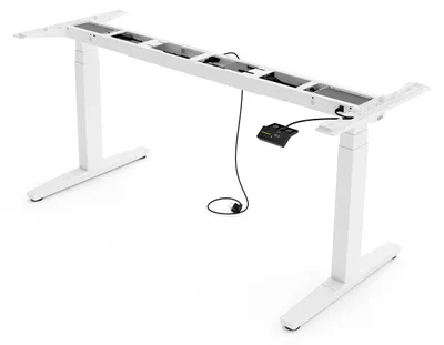 Produktbild von Yaasa Frame Expert Schreibtischgestell Höhenverstellbar, Weiß – 140 - 200 cm – 9 Speicherfunktionen, Höhenanzeige, Kollisionssensor, Traglast 140 kg