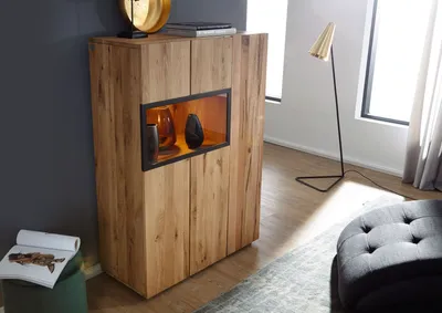 Produktbild von MASSIVMOEBEL24 Highboard Wild-/Zerreiche 99x43x138 natur geölt FRANKFURT #116