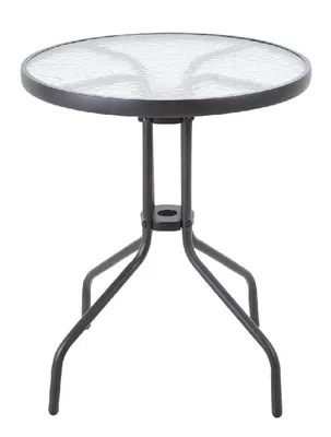 Produktbild von Runder schwarzer Glas-Bistrotisch Ø60cm, 70cm hoch, für Küche oder Esszimmer