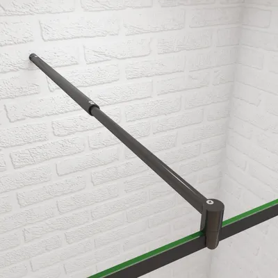 Produktbild von 700-1200mm(eckig & einstellbar)Schwwarze Haltestange für Duschwand Stabilisator für Glasstärke 6-10mm
