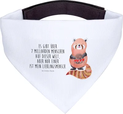 Produktbild von Mr. & Mrs. Panda Halstuch Für Hunde Roter Panda - Weiß - Geschenk, Hunde-Halstuch, Rot, Liebling, Lieblingsmensch, Liebe, Herz, Lustige Sprüche, Hundehalstuch, Hund