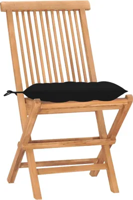 Produktbild von vidaXL 3-tlg. Garten-Essgruppe mit Kissen Klappbar Massivholz Teak