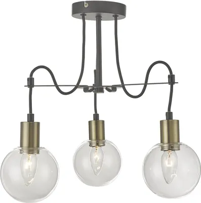 Obrázek produktu pro Závěsné svítidlo GIANNI, hnědo-průhledné, 3xE14x40W, sklo, rozměry: 43x46x46 cm, IP20, Italux