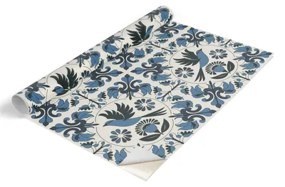 Imagen del producto de Película adhesiva para muebles - Película autoadhesiva para muebles, 100x50 cm - Película para muebles, ideal para armarios - Película para muebles - Película para la cocina - Resistente al agua - Lavable - Autoadhesiva - Sin burbujas de aire - Aves azules