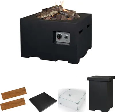 Produktbild von Happy Cocooning Mania Feuertisch Komplettset 19,5 kW quadratisch 76x76x46 cm schwarz