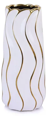 Produktbild von Weiße und goldene Vase (19 cm)