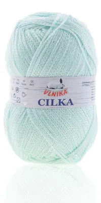 100g Strickgarn CILKA by VLNIKA Klassikgarn Strickwolle mit Schimmereffekt, helltürkis