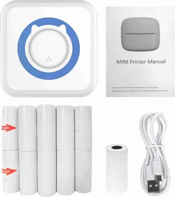 Zdjęcie produktu dla Wszechstronna drukarka fotograficzna, wielofunkcyjna, przenośna, bezprzewodowa, Instant Mini, obsługuje połączenie BT dla smartfonów, 11 rolek papieru, 57 mm, kompatybilna z systemami iOS i Android