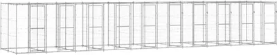 Produktbild von The Living Store Outdoor-Hundezwinger Verzinkter Stahl 24,2 m²