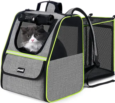 Immagine prodotto di Zaino per trasportare animali domestici, espandibile, adatto a cani fino a 5 kg, pieghevole, zaino per animali domestici espandibile
