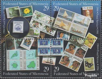 Produktbild von Briefmarken Mikronesien 1994 Mi 371-374 Viererblock (kompl.Ausg.) postfrisch Postalische Unabhängigkeit