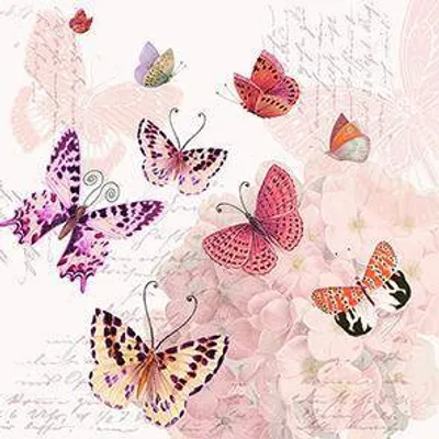 Produktbild von 20 Servietten Butterfly Romance - Symphonie der Schmetterlinge 33x33cm