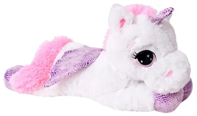 Produktbild von TE-Trend Kuscheltier Einhorn 45 cm Plüschtier Kuschelpferd Stofftier weiß