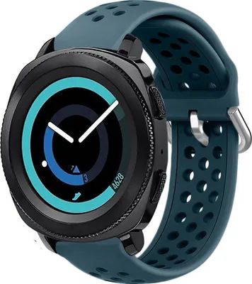Produktbild von Strap-it Samsung Gear Sport Silikonband mit Löchern (Felsengrün)