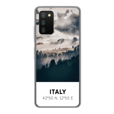 Produktbild von MuchoWow® Handyhülle Schutzhülle Hülle für Samsung Galaxy A03s Italien - Nebel - Wald - Baum Silikon Softcase Handy Hülle - Schutz