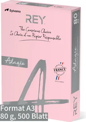 Produktbild von Kopier-Offset A3 KP380 REYAdagio 80g rosa Pckg. a 500 Blatt