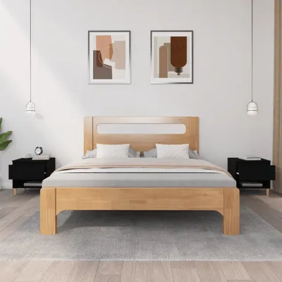 Produktbild von The Living Store Nachttische 2 Stk. Schwarz 50x46x50 cm Holzwerkstoff