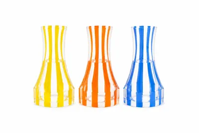 Produktbild von BOECKET Faltbare Vasen 3er-Set – Orange, Blau & Gelb – Wiederverwendbar, KI-generiertes Bild