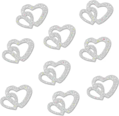 Produktbild von Oblique Unique Herz Konfetti Tischdeko Hochzeitsdeko Liebe Romantik -silber glitzernd