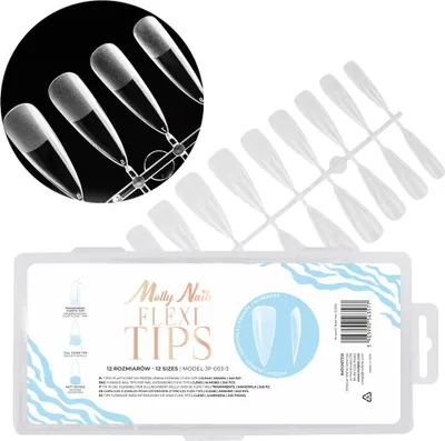 Obrázok produktu pre Flexi Tips Molly Nails mandľové tipy na predlžovanie nechtov, 240 kusov