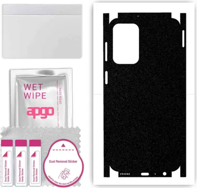 Produktbild von apgo Rückseite + Seiten Schutzfolie, Skin, kompatibel mit Samsung Galaxy A23, Hinten Displayschutzfolie aus Vinylfolie, kratzfest, einfache Montage - Mattschwarz