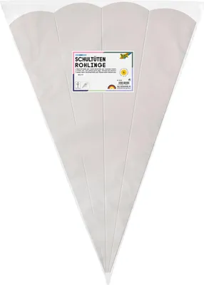 Produktbild von Schultüten Rohling - 68 cm sechseckig grau 5er Pack.