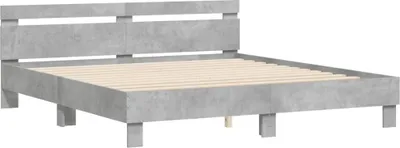 Obrázek produktu pro Rám postele s čelem betonově šedý 180 x 200 cm kompozitní dřevo