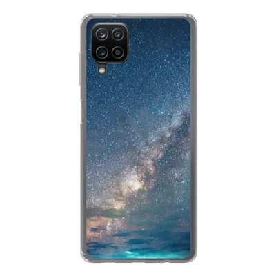 Produktbild von MuchoWow® Handyhülle Schutzhülle Hülle für Samsung Galaxy A12 Sterne - Sonnensystem - Türkis - Jungen - Mädchen - Kinder Silikon Softcase Handy Hülle - Bild